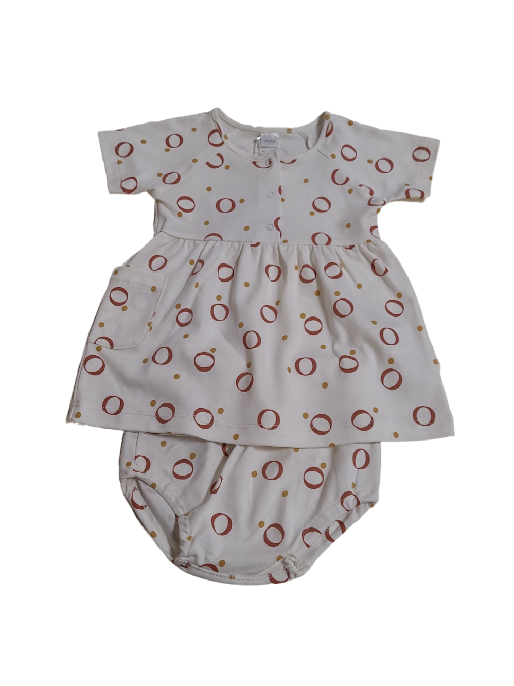 Set Kleedje + Broekje Petit Oh! Ecru Bedrukt