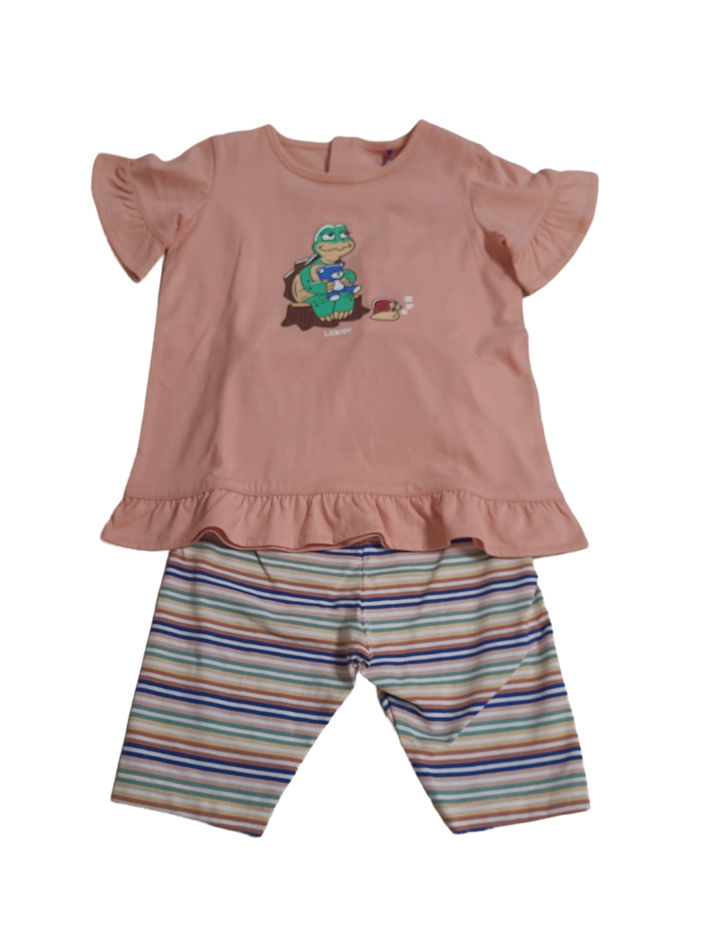 Meisjes Baby Pyjama K/M Short &quot;Turtle&quot; Woody Koraal