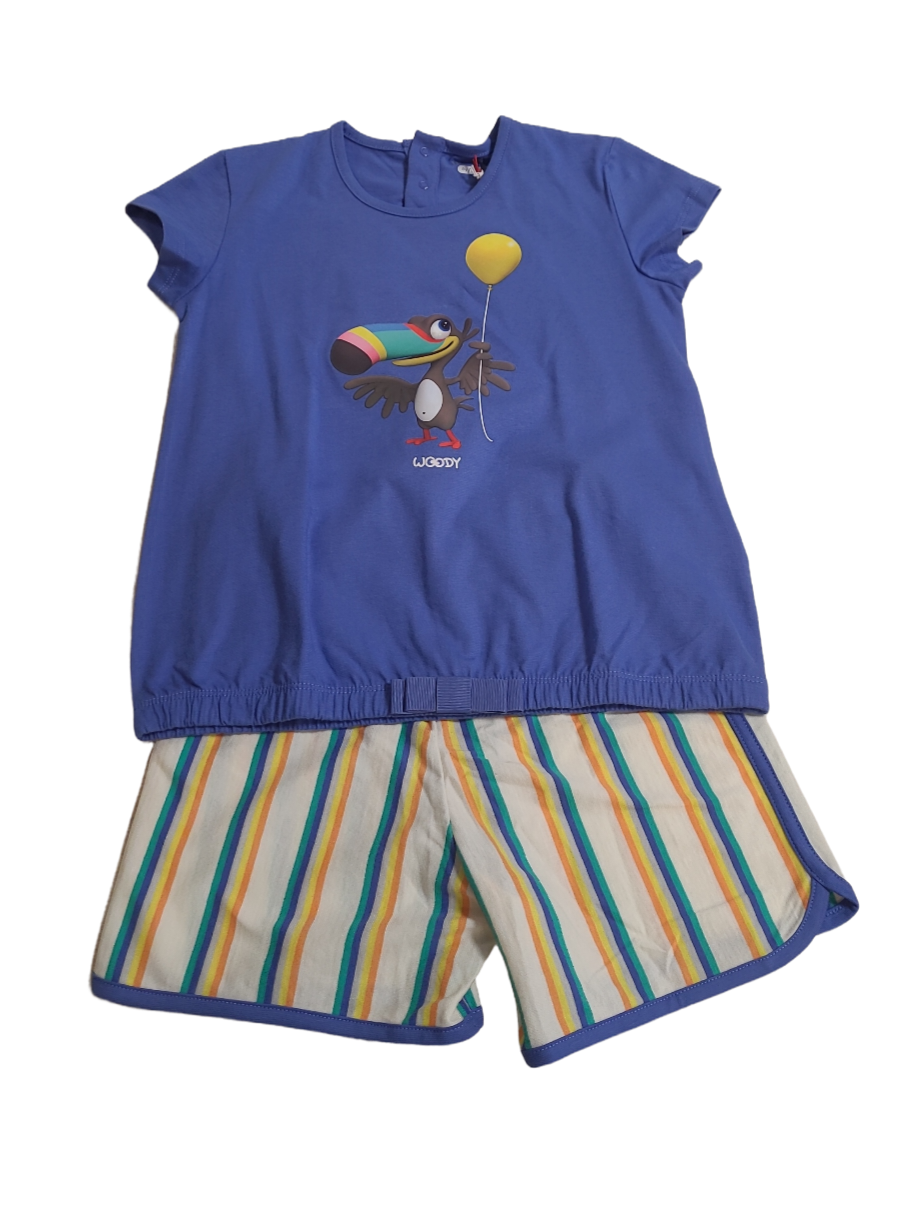 Meisjes Pyjama K/M Short &quot;Tucan&quot; Woody Blauw