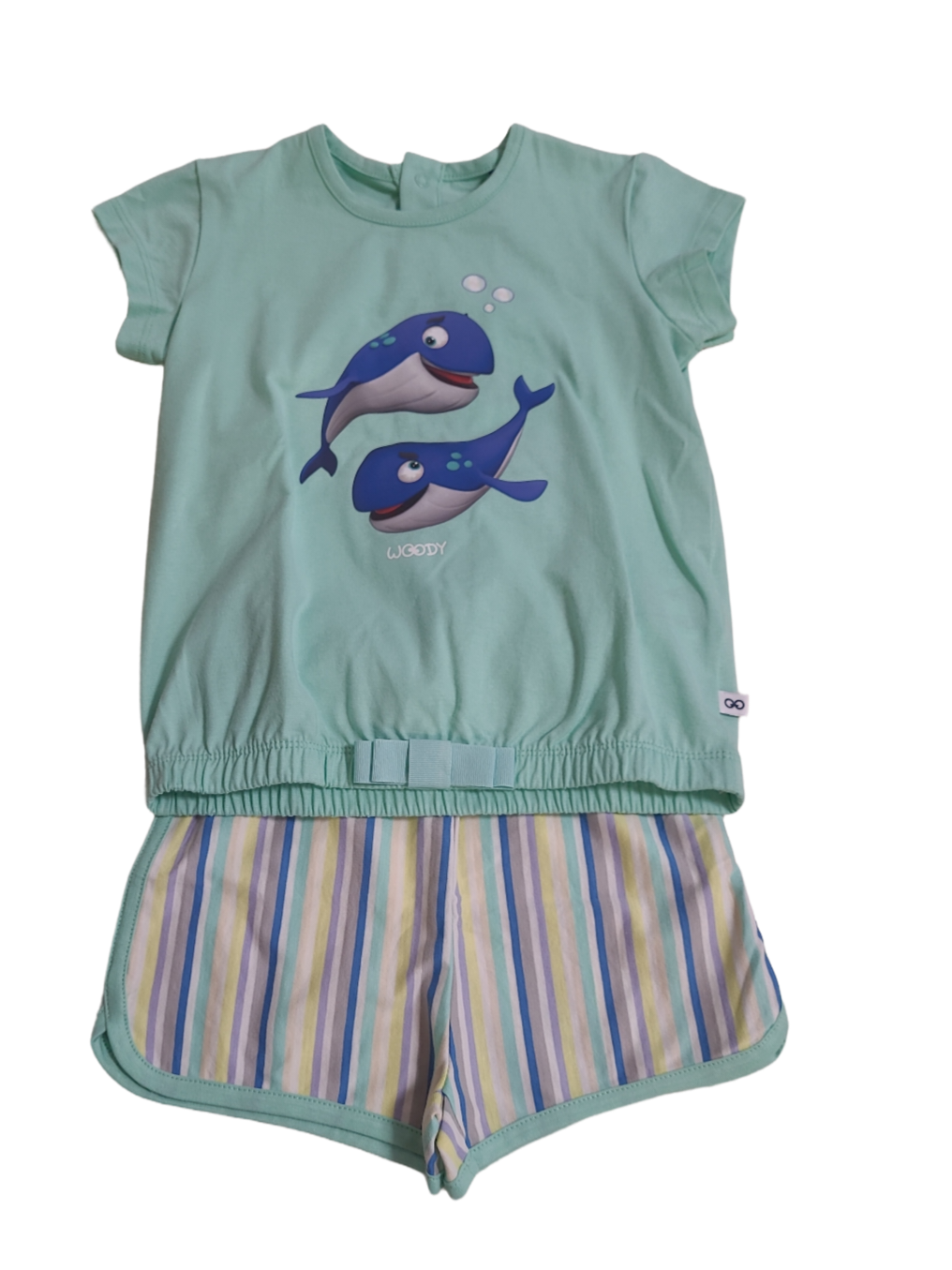 Meisjes Pyjama K/M Short &quot;Whale &quot;Woody Mint