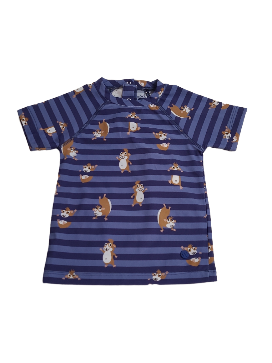 Wetsuit&quot; Cavia&quot; Woody Blauw Gestreept