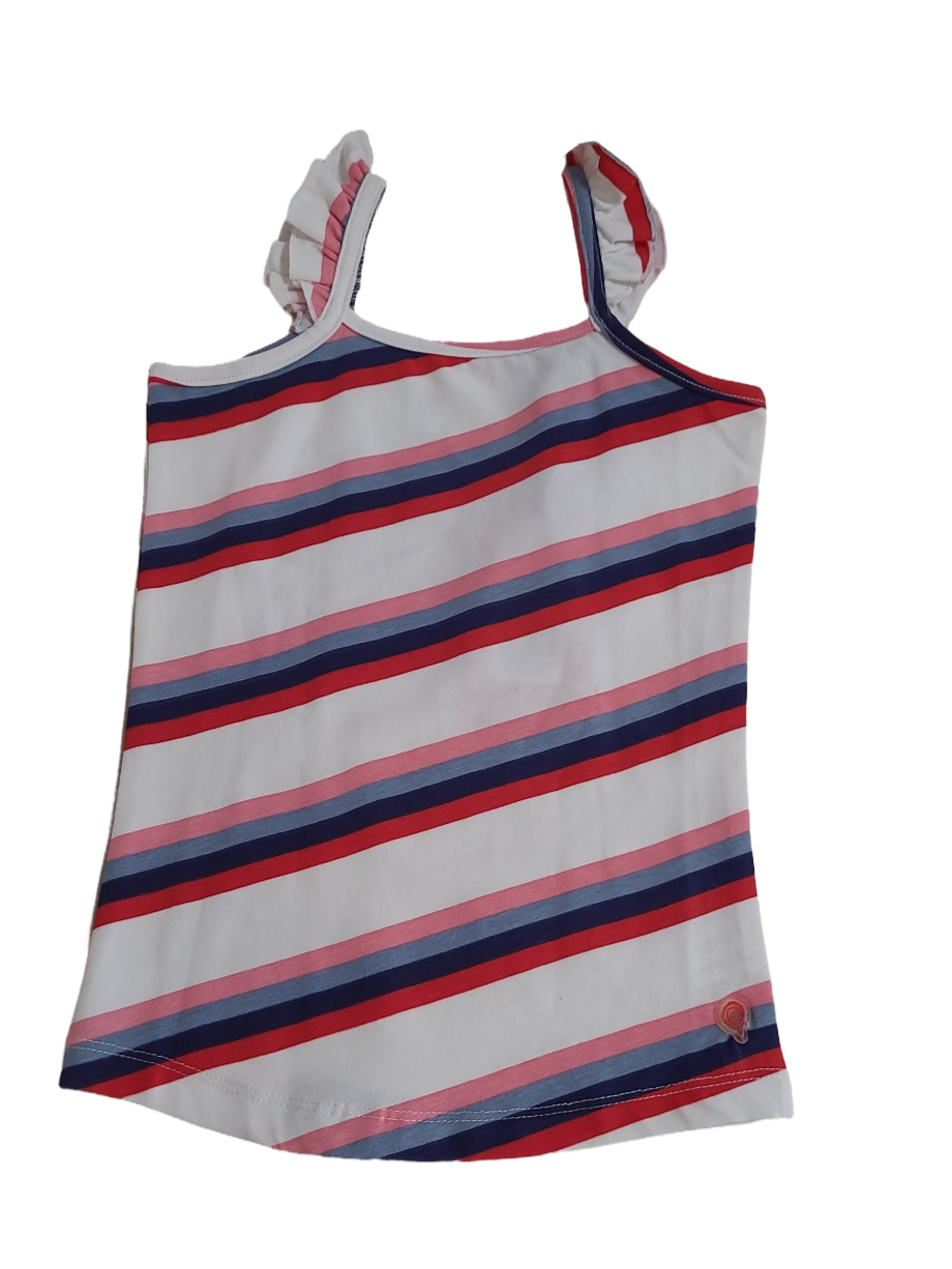 Topje Quapi Wit/Rood/Blauw Gestreept