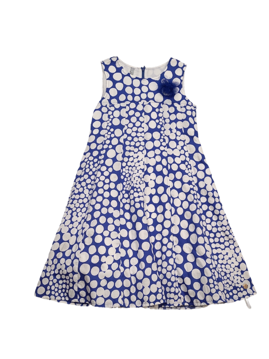 Kleed Bolletjes Doerak Wit/Blauw