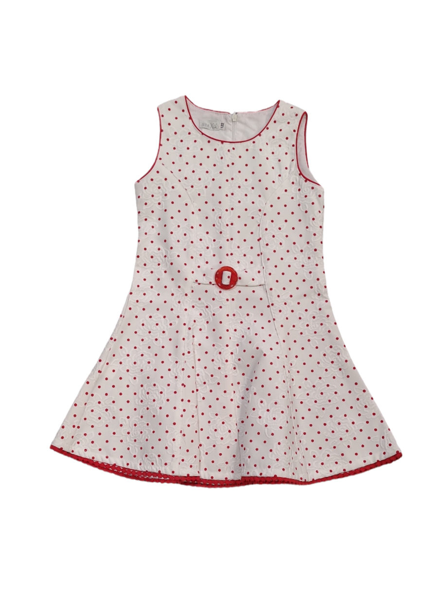 Kleed &quot;Dots&quot; Staxo Wit/Rood