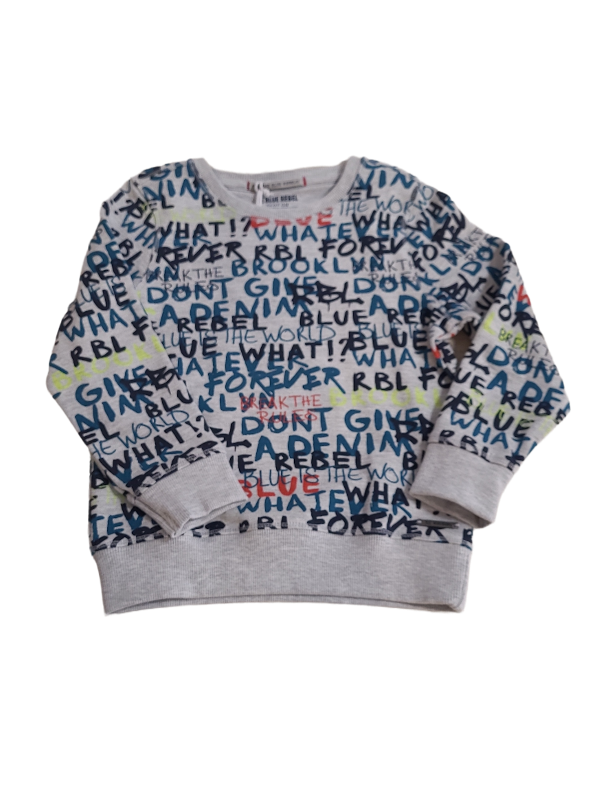 Sweater &quot;Forever&quot; Blue Rebel Grijs Bedrukt