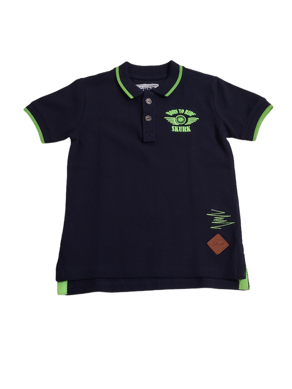 Polo &quot;Born To Ride&quot; Skurk Zwart