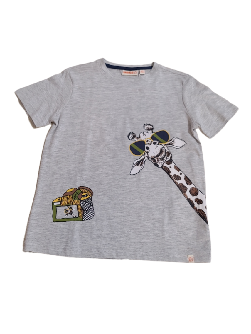 T-shirt &quot;Giraf&quot; UBS2 Grijs