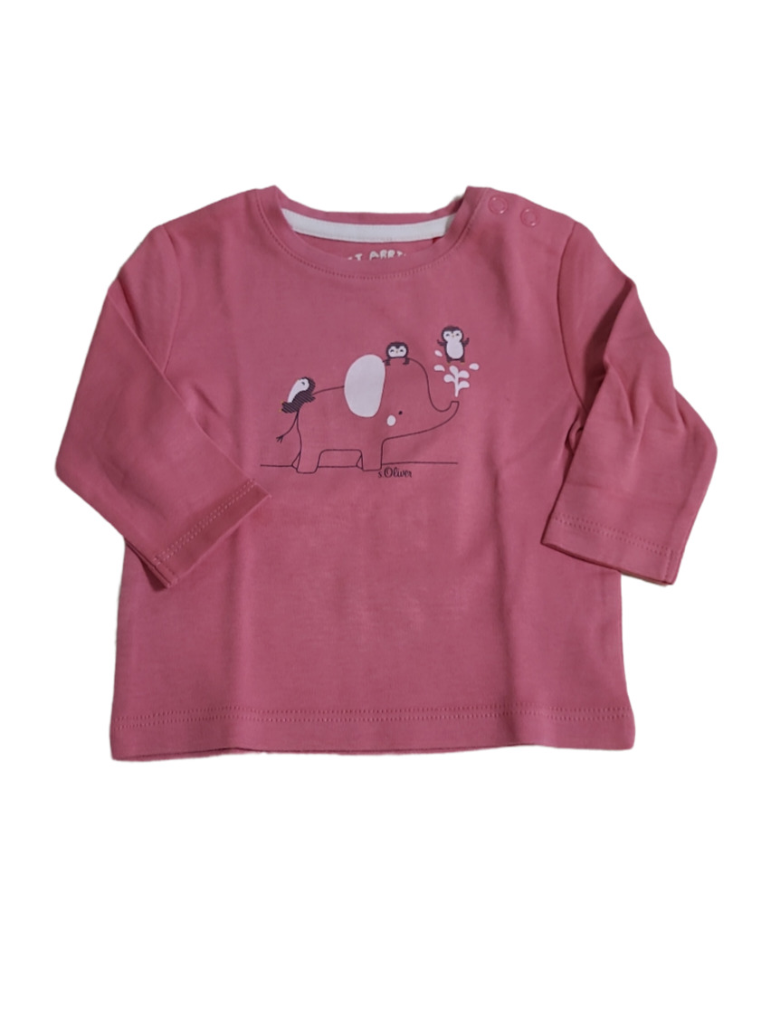 T-shirt L/M &quot;Olifant&quot; S-Oliver Framboos