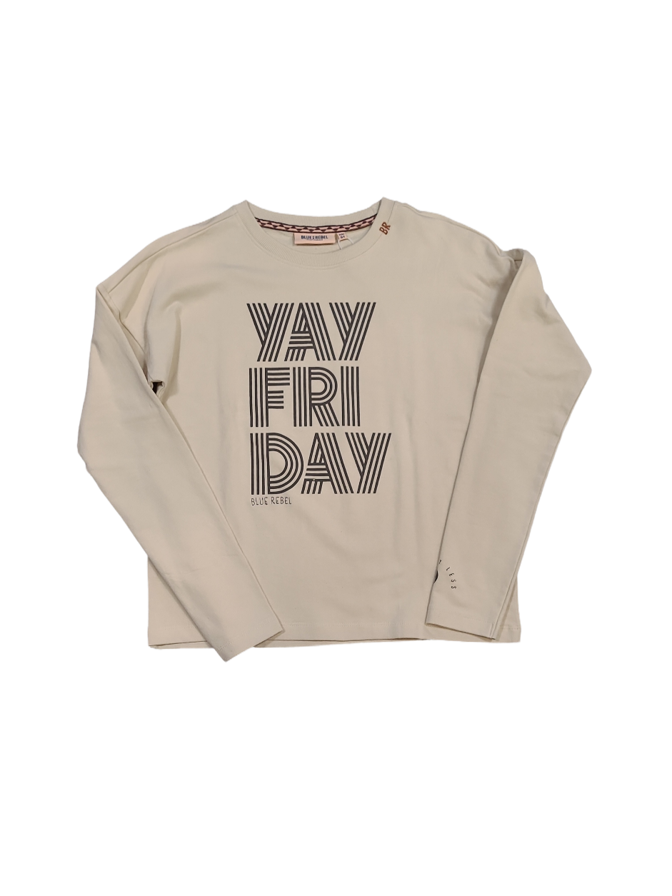 Sweater &quot;Yay Friday&quot; Blue Rebel Beige
