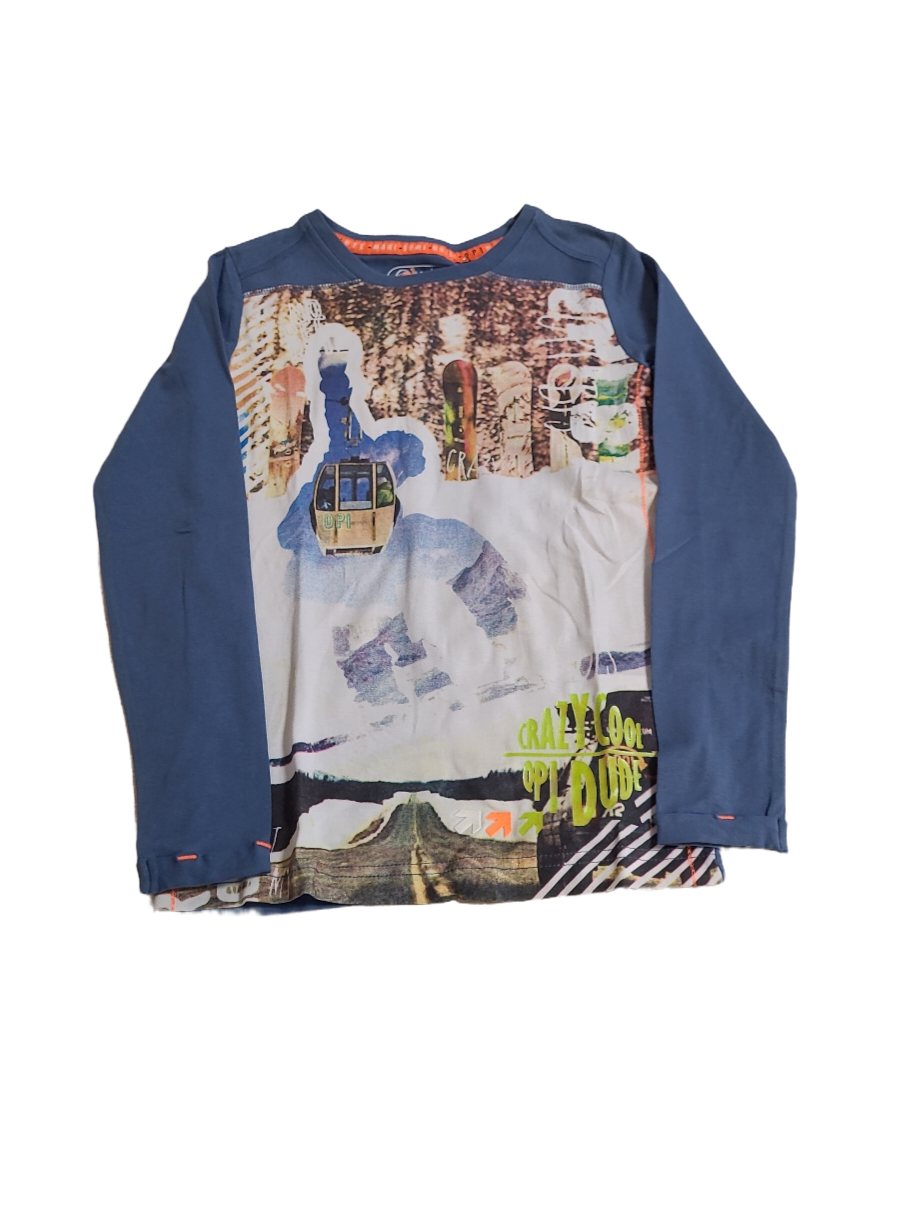 T-shirt L/M Quapi Petrol Bedrukt
