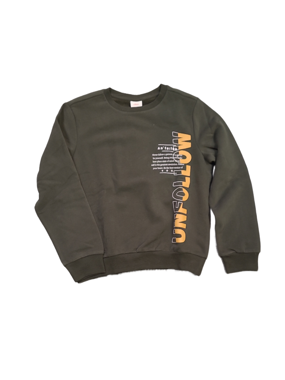 Sweater &quot;Unfollow&quot; S-Oliver Kaki