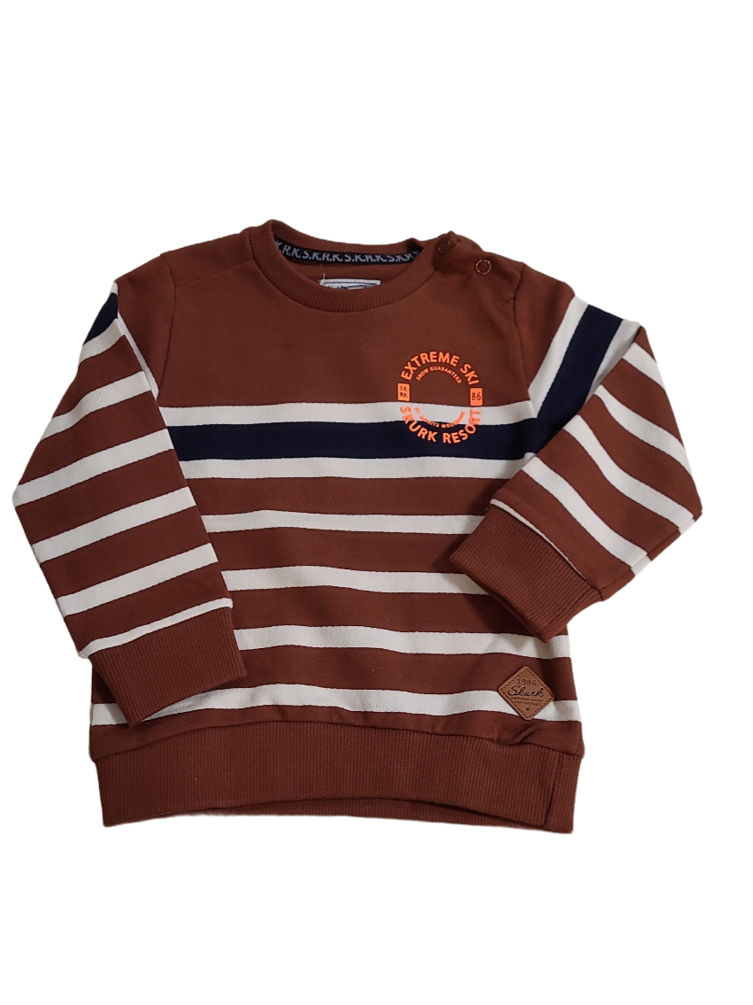 Sweater &quot;Extreme Ski&quot; Skurk Ecru/Cognac Gestreept