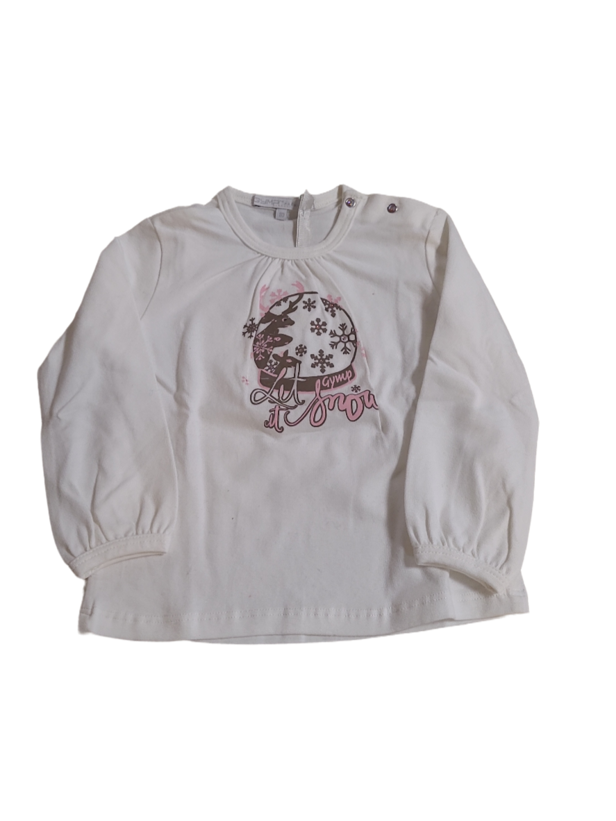 T-shirt L/M &quot;Let It Snow&quot; Gymp Ecru
