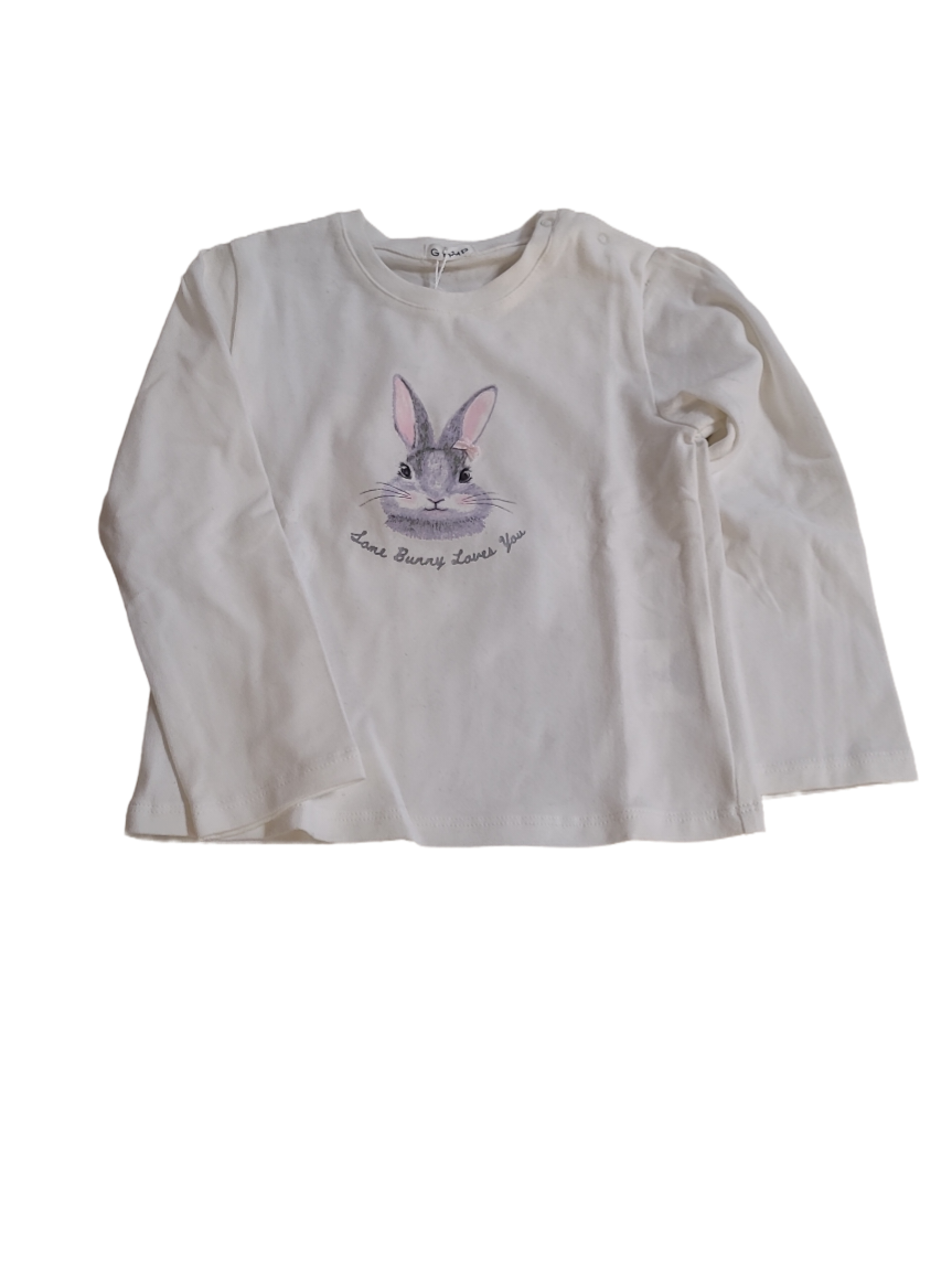 T-shirt L/M &quot;Some Bunny Loves You&quot; Gymp Ecru