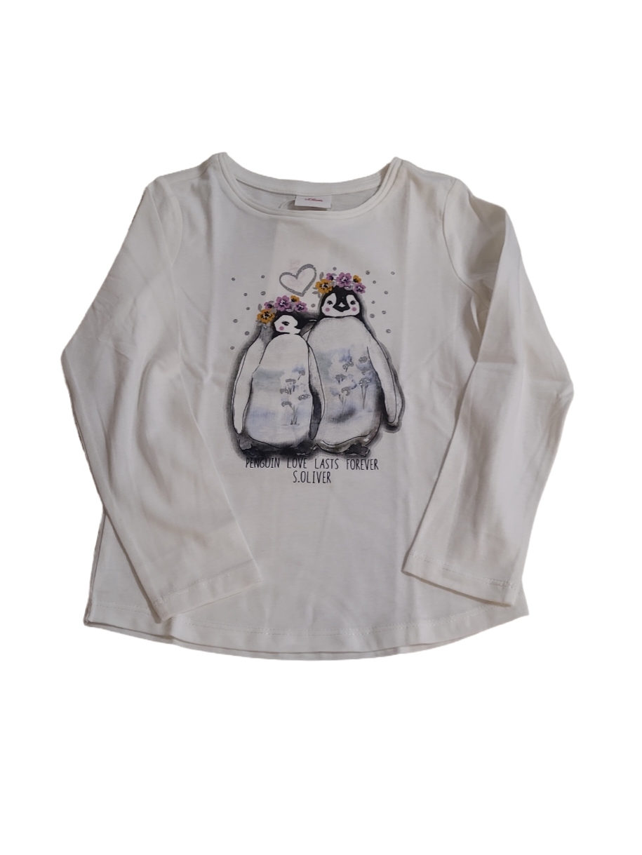 T-shirt L/M &quot;Penguin Love&quot; S-Oliver Offwhite