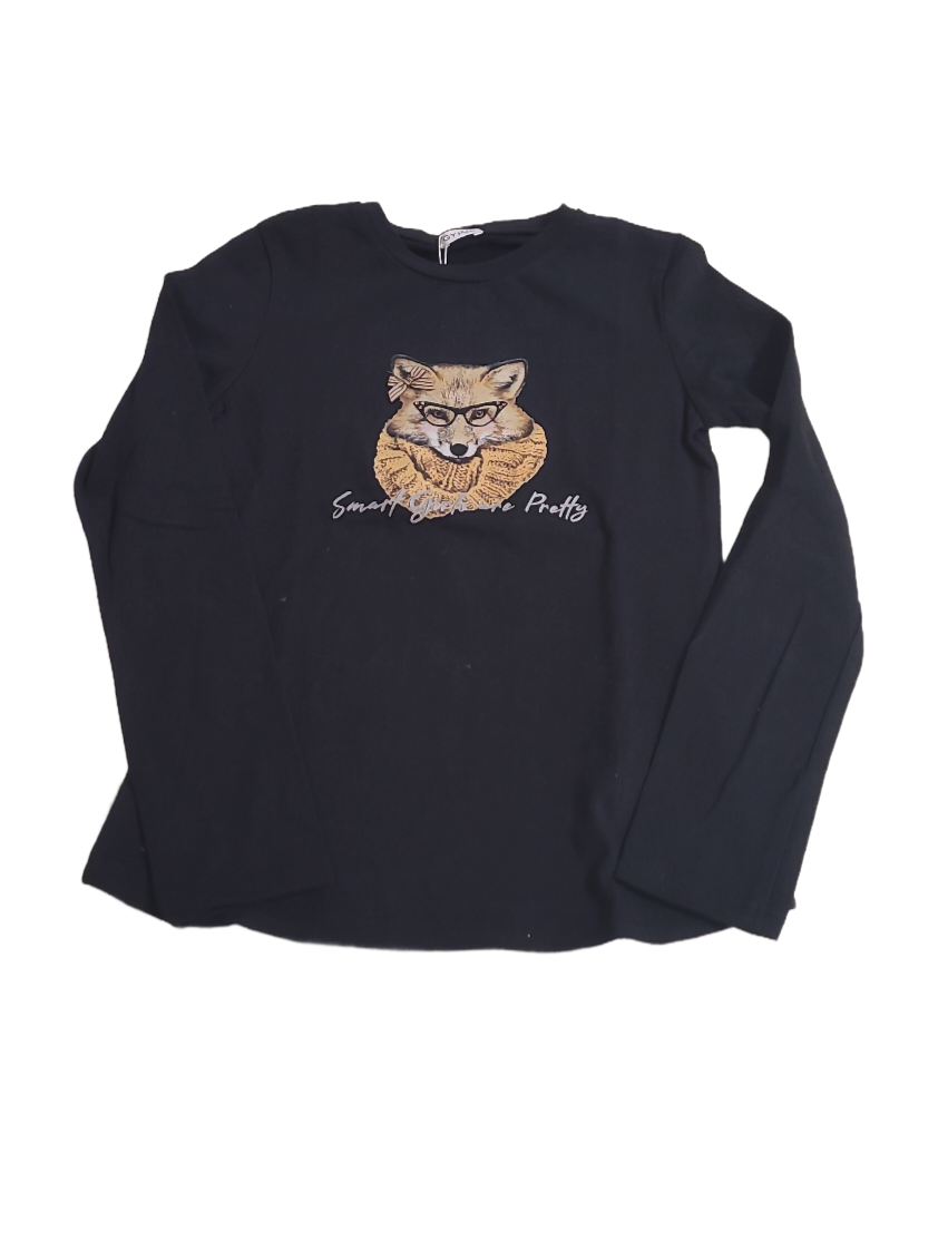 T-shirt L/M &quot;Smart Girls&quot; Gymp Zwart