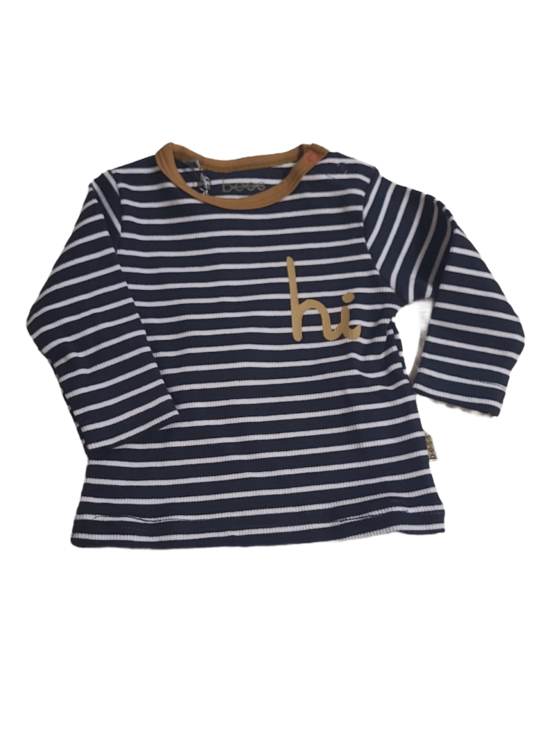 T-shirt L/M &quot;Hi&quot; Bess Donkerblauw Gestreept