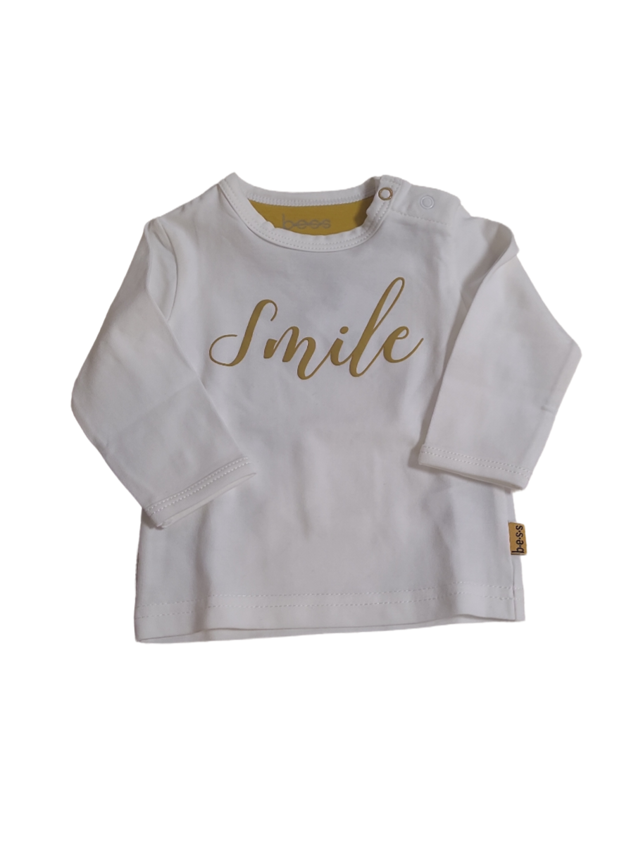 T-shirt L/M &quot;Smile&quot; Bess Ecru