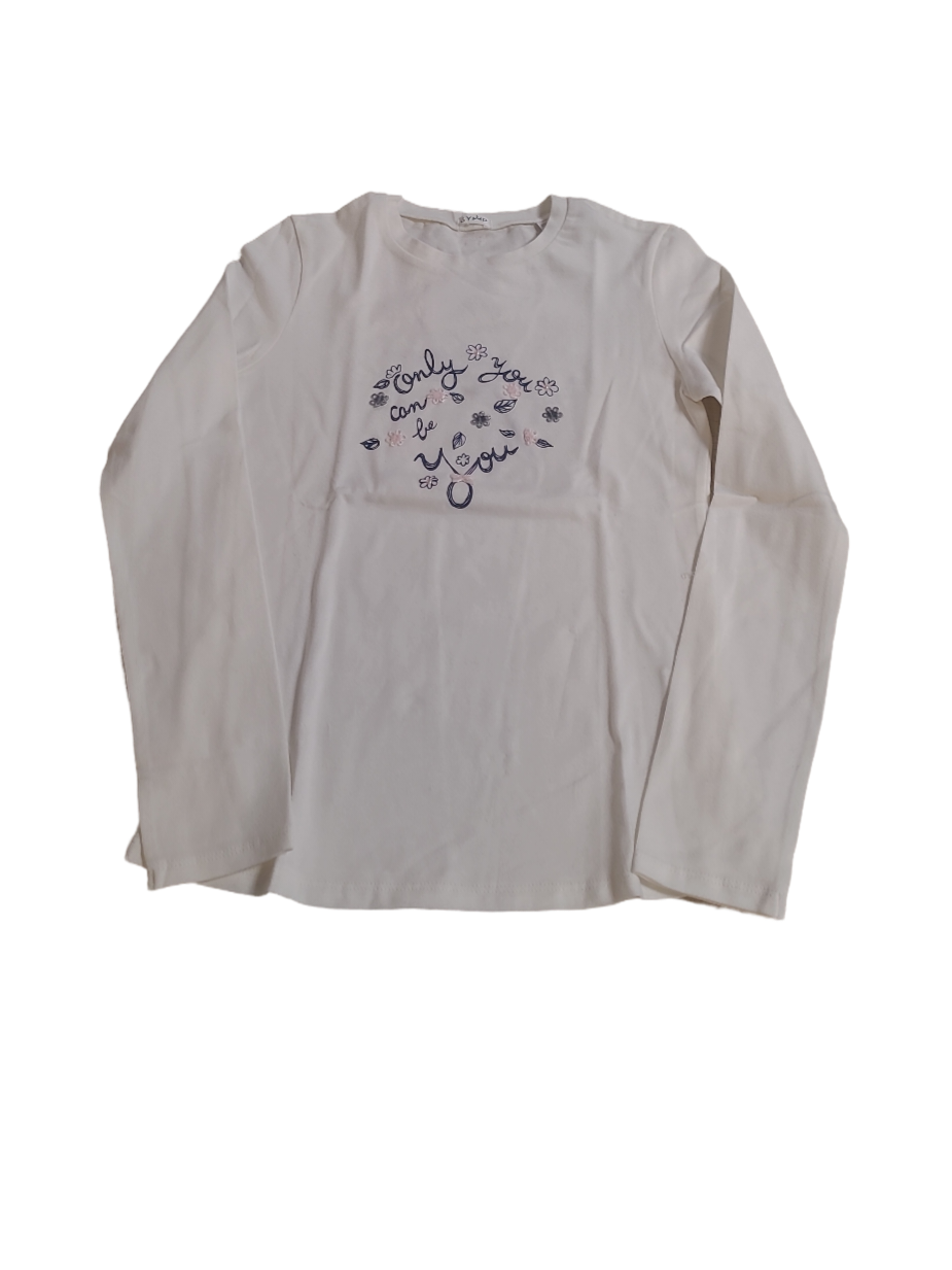 T-shirt L/M &quot;Only You Can Be You&quot; Gymp Ecru