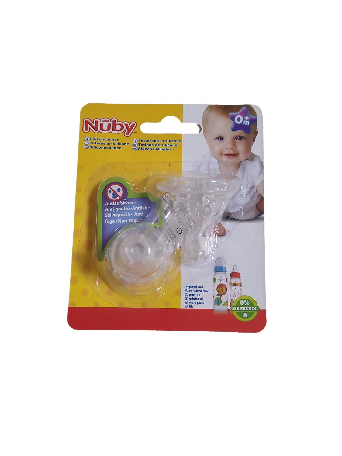 Zuigspenen Silicone Nuby 2st 0+m