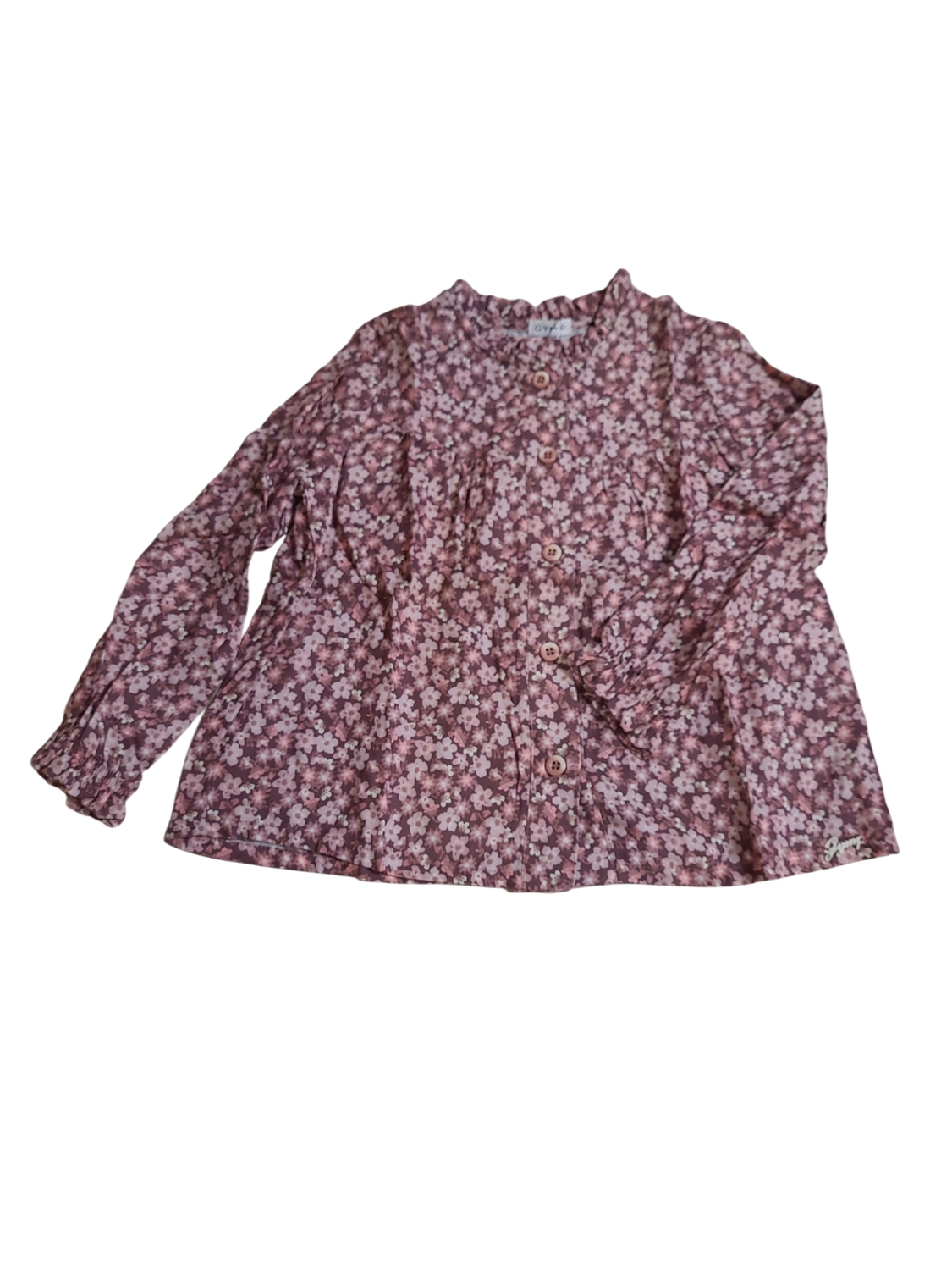 Blouse &quot;Bloemetjes&quot; Gymp Cassis