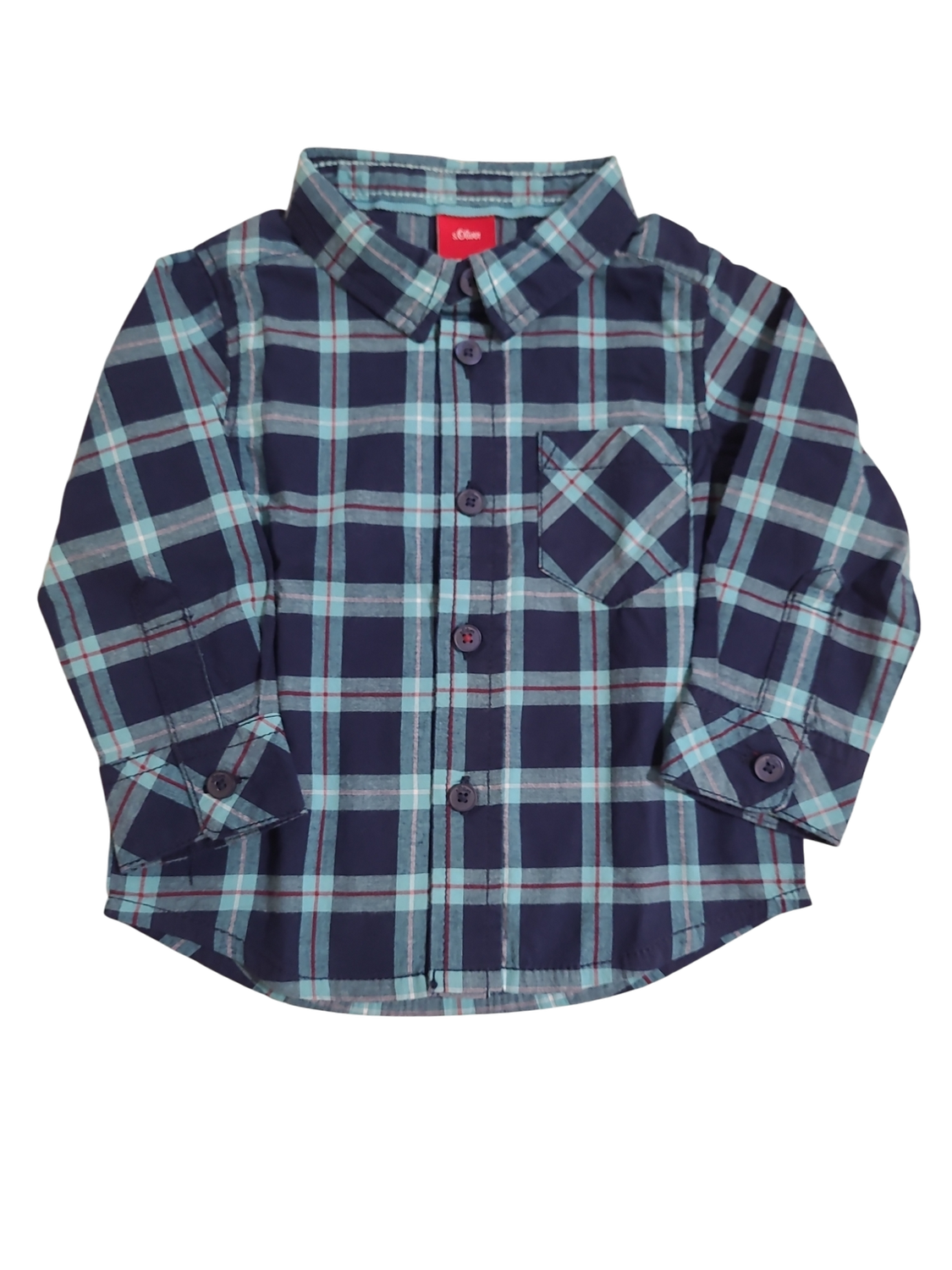 Hemd L/M S-Oliver Blauw Geruit