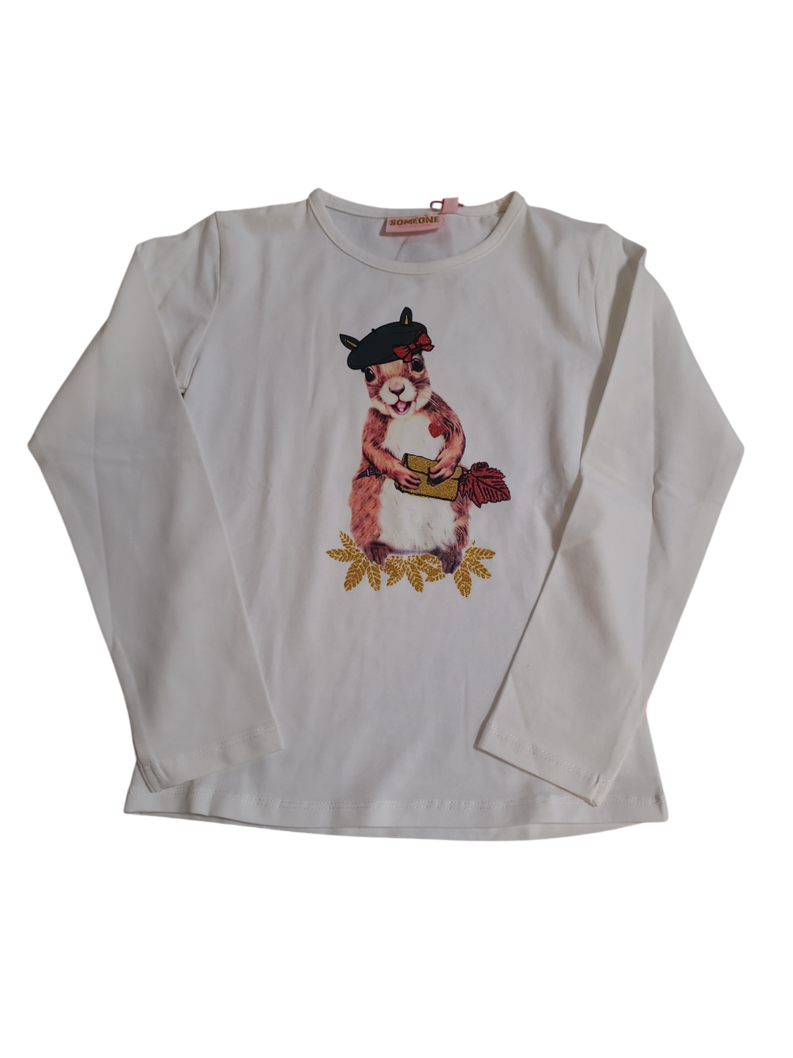 T-Shirt l-m &quot;Eekhoorn&quot; Someone Ecru