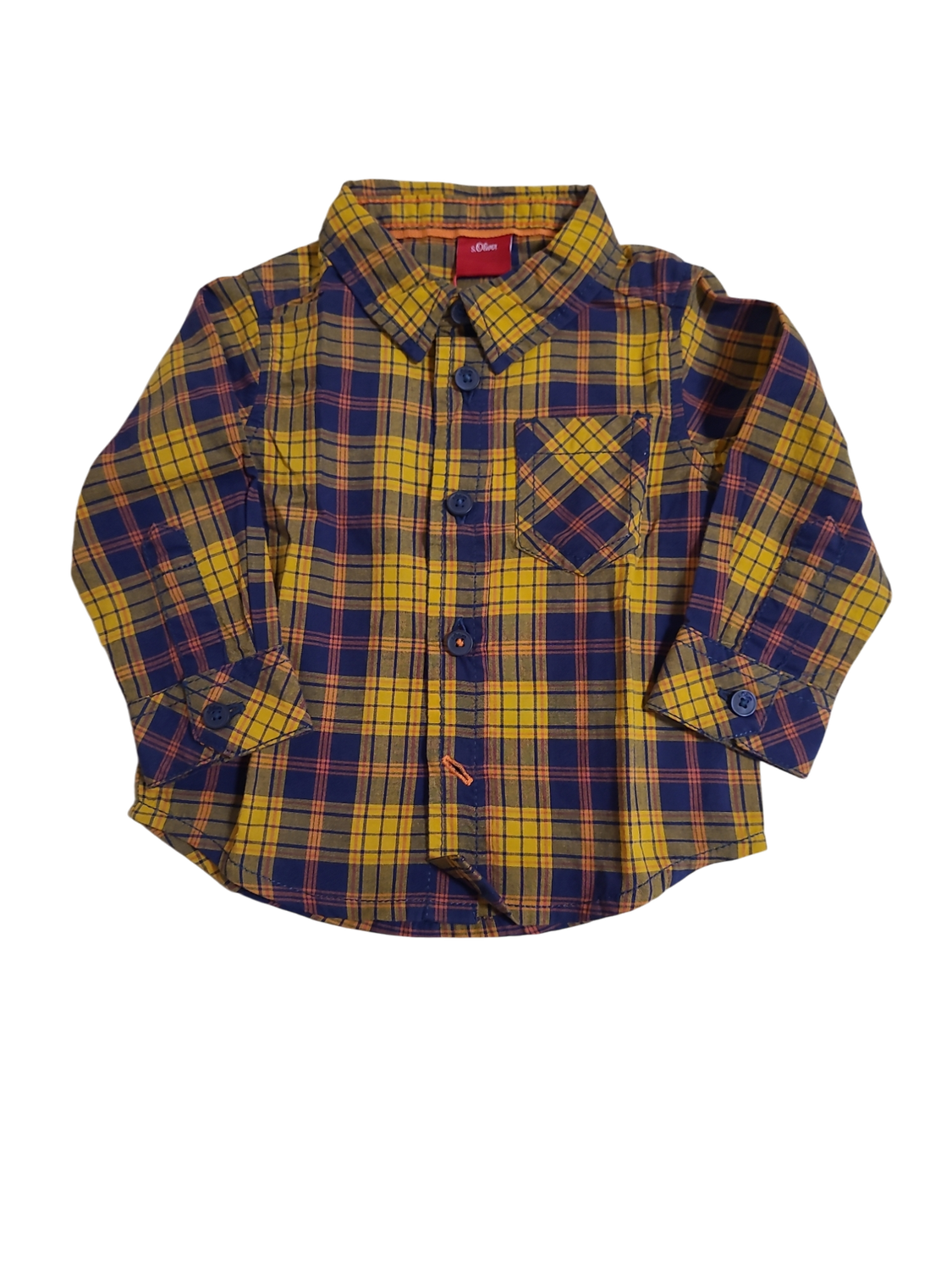 Hemd L/M S-Oliver Oker/Blauw Geruit