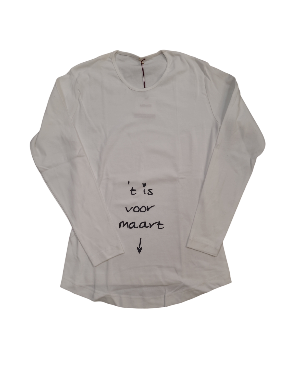T-shirt L/M &quot;&#39;T Is Voor Maart&quot; Kelmoi Ecru