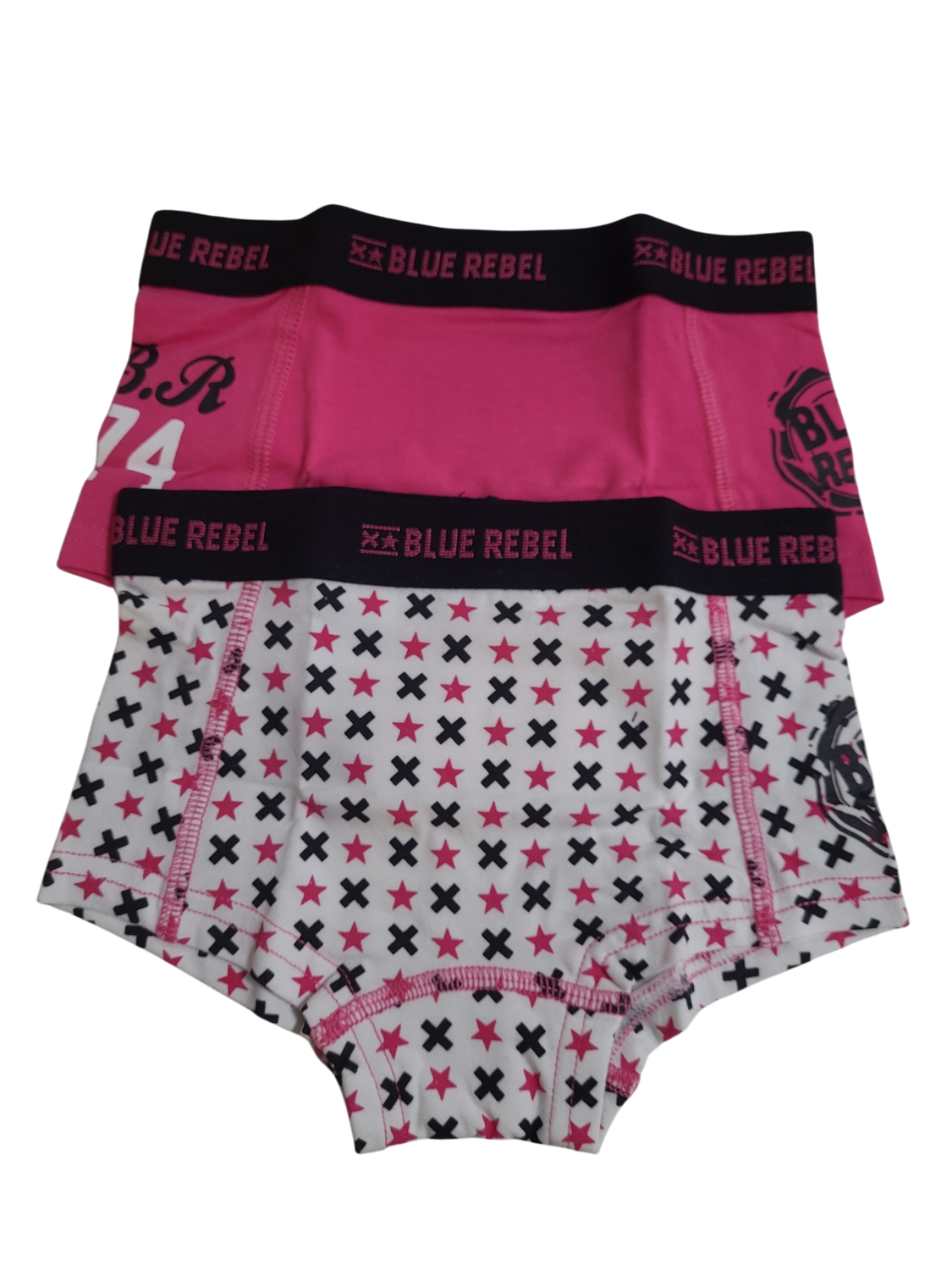 Meisjes Shorts Blue Rebel Roos/Zwart Bedrukt 2st