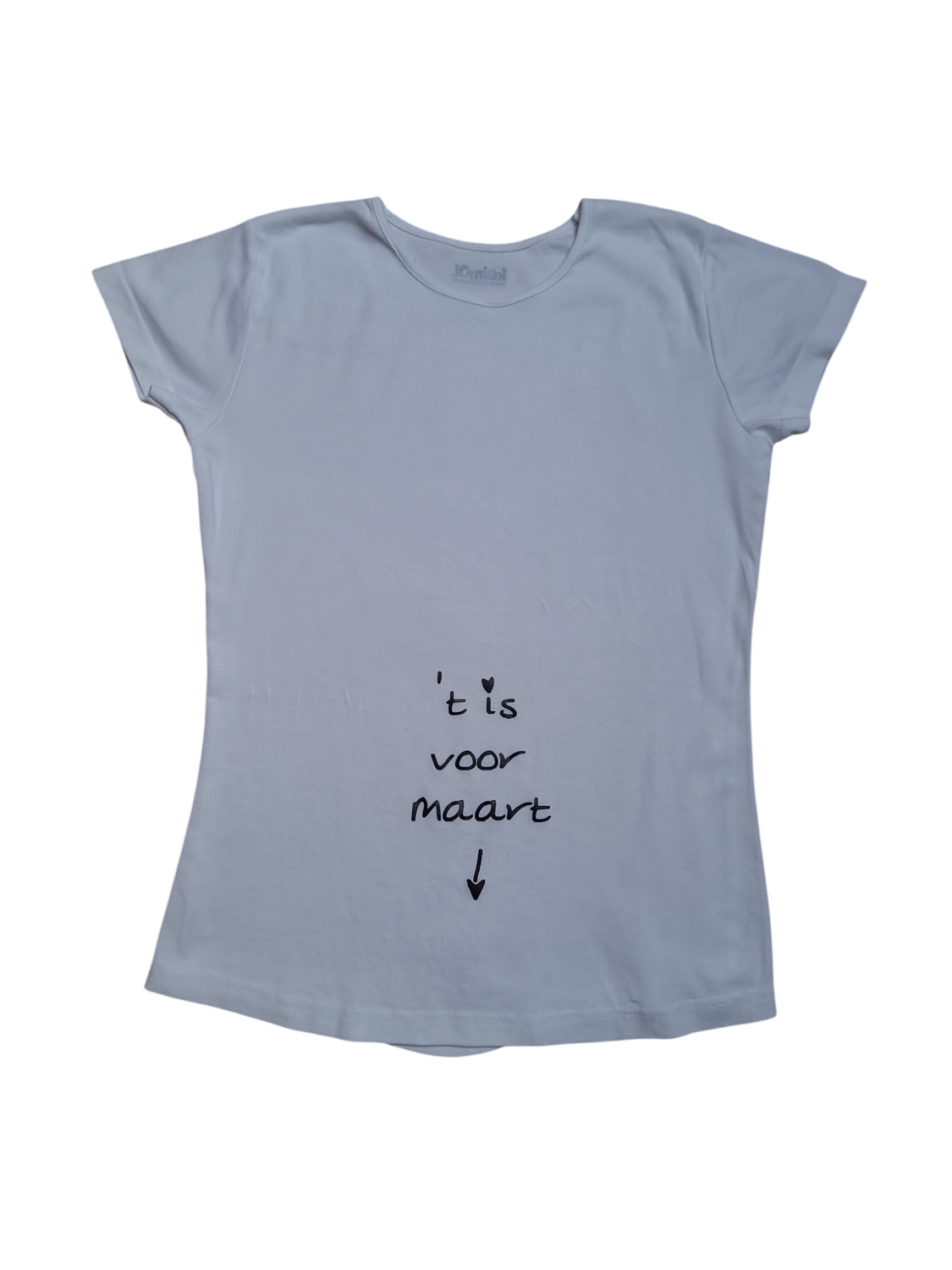 T-shirt K/M &quot;&#39;T Is Voor Maart&quot; Kelmoi Wit