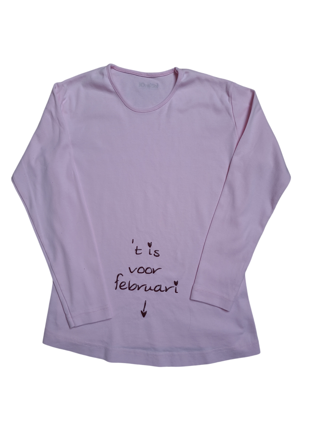 T-shirt L/M &quot;&#39;T Is Voor Februari&quot; Kelmoi Roos