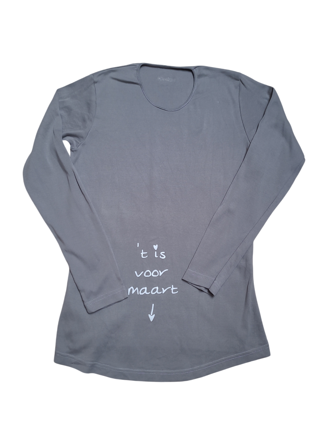 T-shirt L/M &quot;&#39;T Is Voor Maart&quot; Kelmoi Grijs