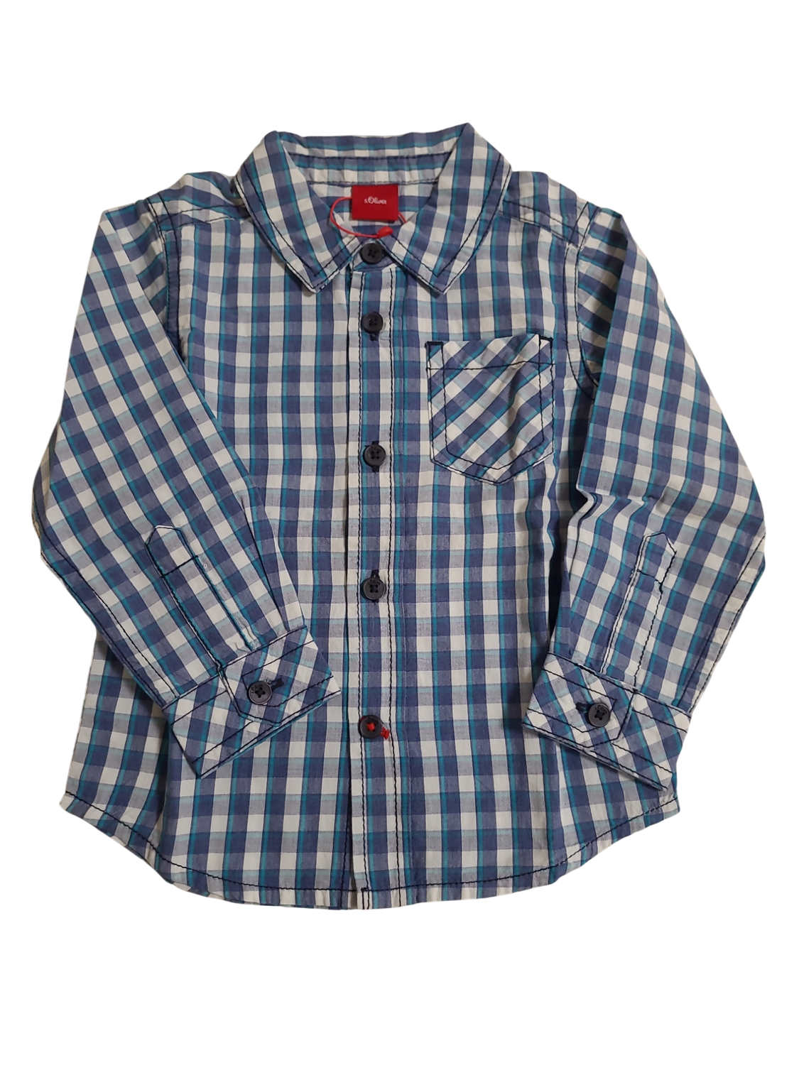 Hemd L/M S-Oliver Blauw Geruit
