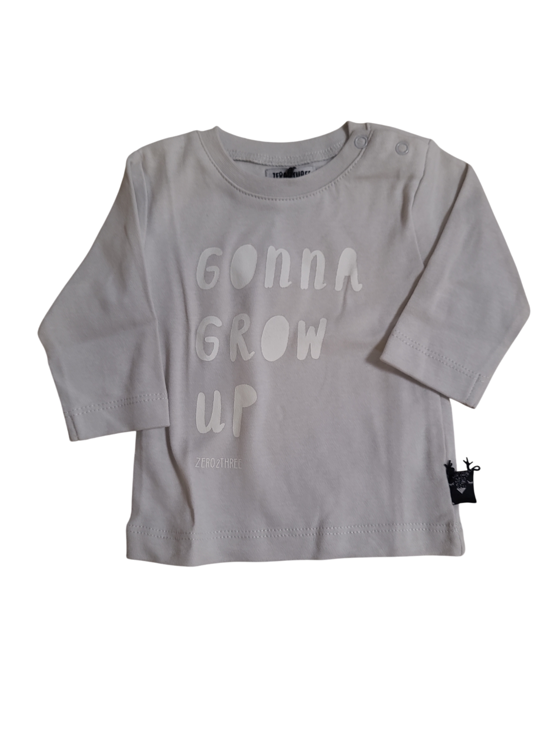 T-shirt L/M &quot;Gonna Grow Up&quot; Zero 2 Three Lichtgrijs