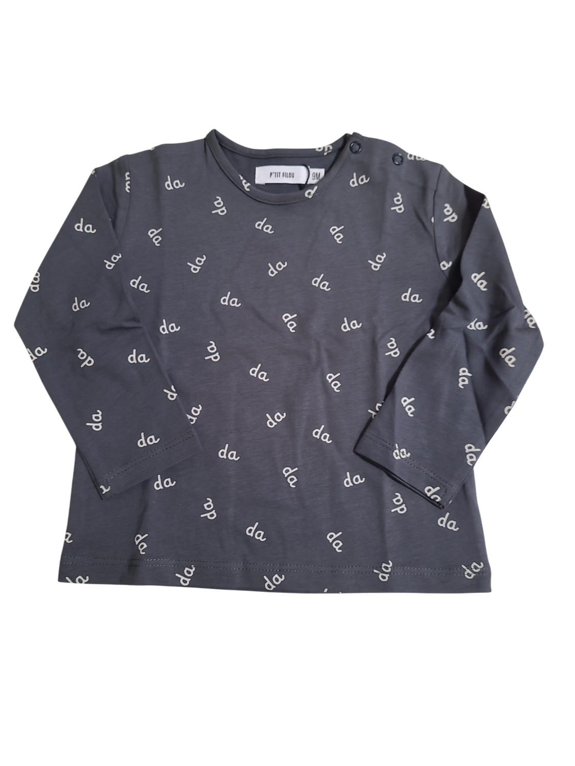 T-shirt L/M &quot;Da Da&quot; P&#39;tit Filou Grijs