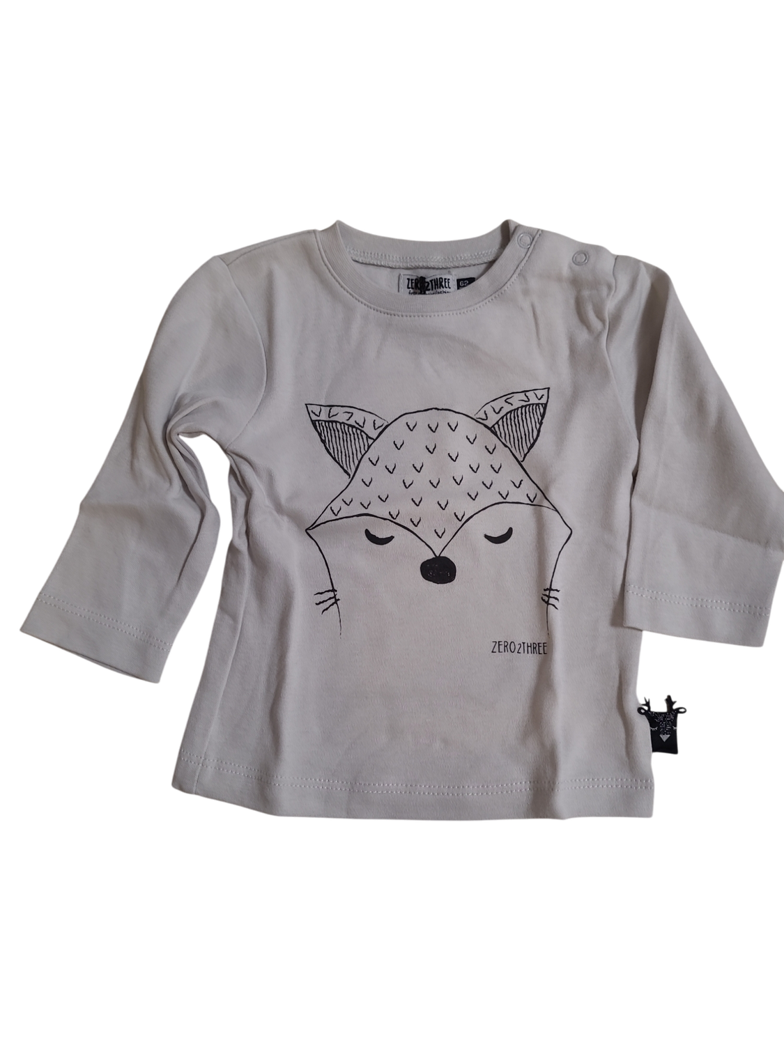 T-shirt L/M &quot;Fox&quot; Zero 2 Three Lichtgrijs
