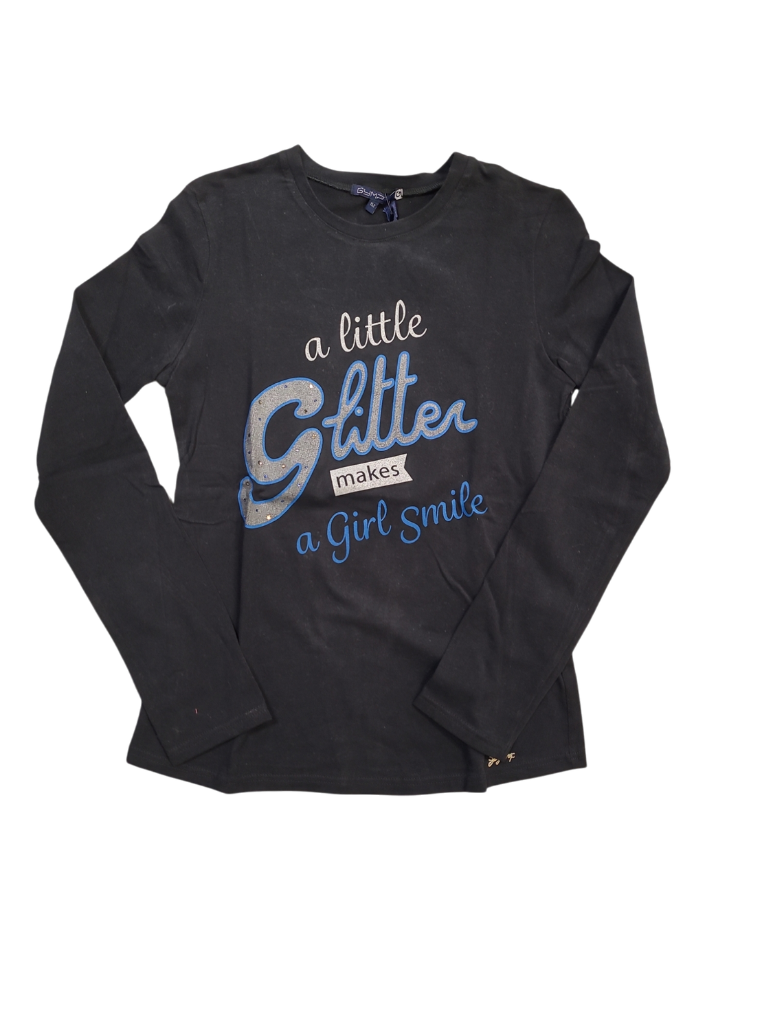 T-shirt L/M &quot;A Little Glitter&quot; Gymp Zwart
