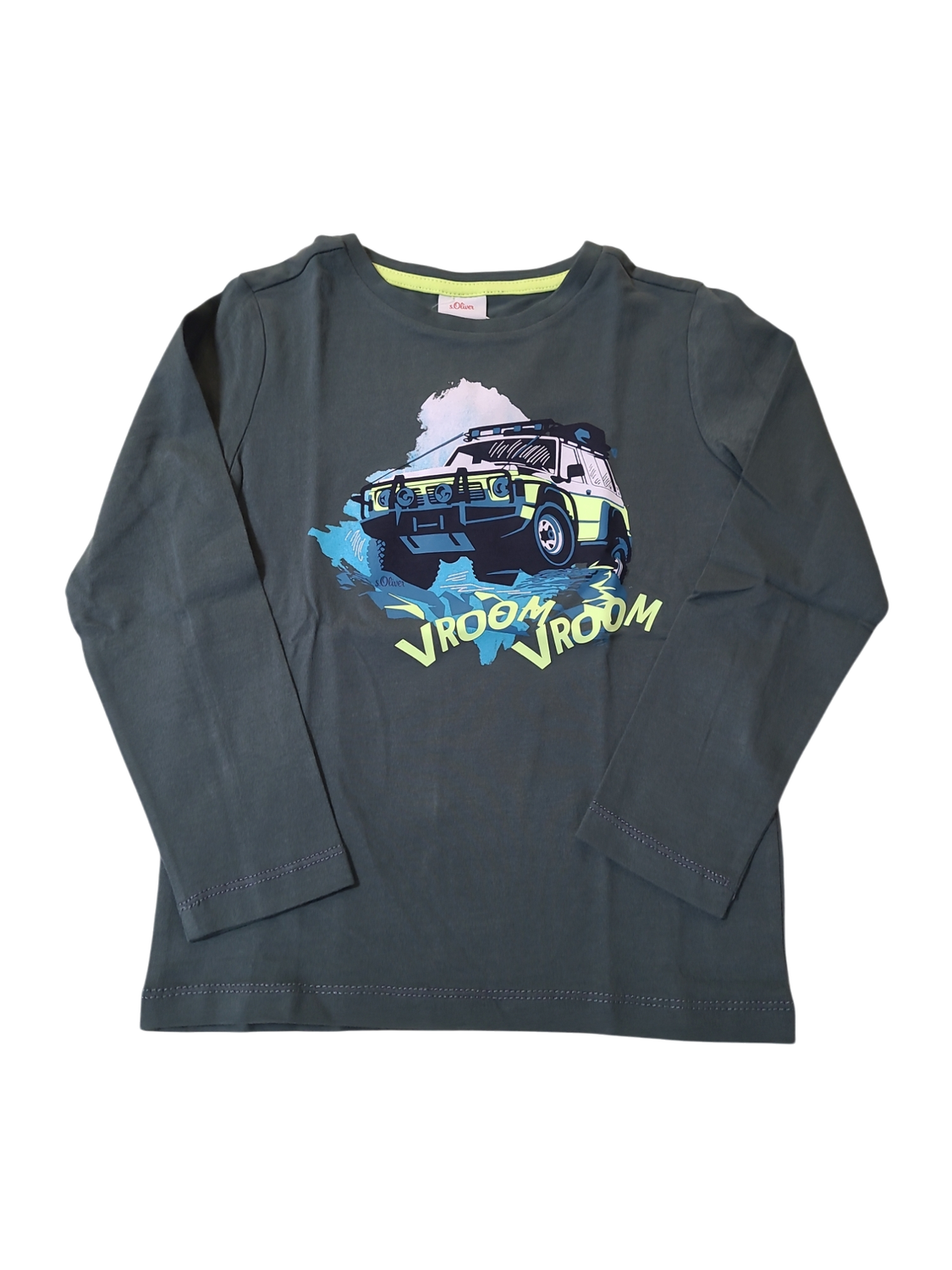 T-shirt L/M &quot;Vroom Vroom&quot; S-Oliver Donkergroen
