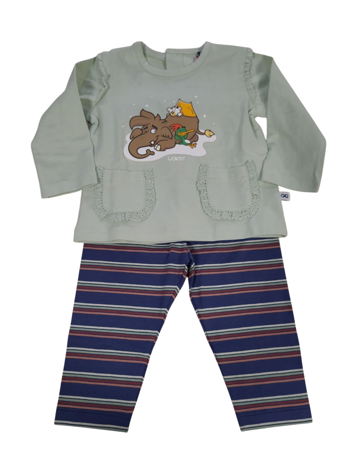 Meisjes Baby Pyjama &quot;Mammoet&quot; Woody Mint