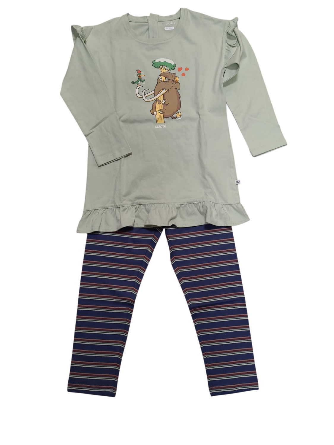 Meisjes Pyjama &quot;Mammoet&quot; Woody Mint