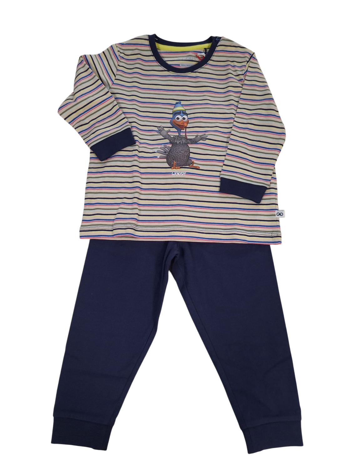 Jongens Baby Pyjama &quot;Kalkoen&quot; Woody Multi Gestreept