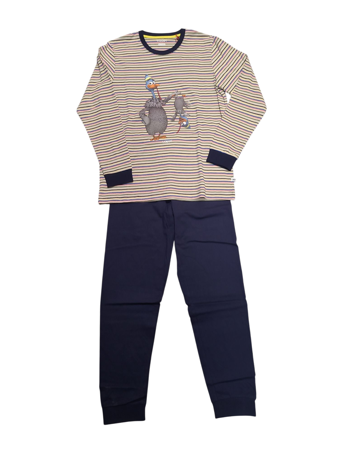 Jongens Pyjama &quot;Kalkoen&quot; Woody Multi Gestreept