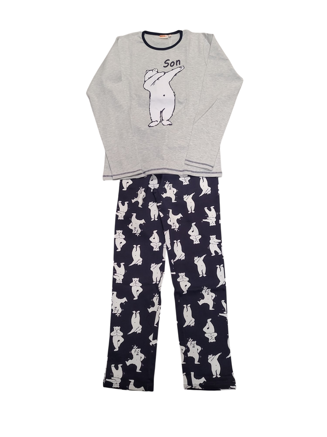 Jongens Pyjama &quot;Son&quot; UBS2 Lichtgrijs