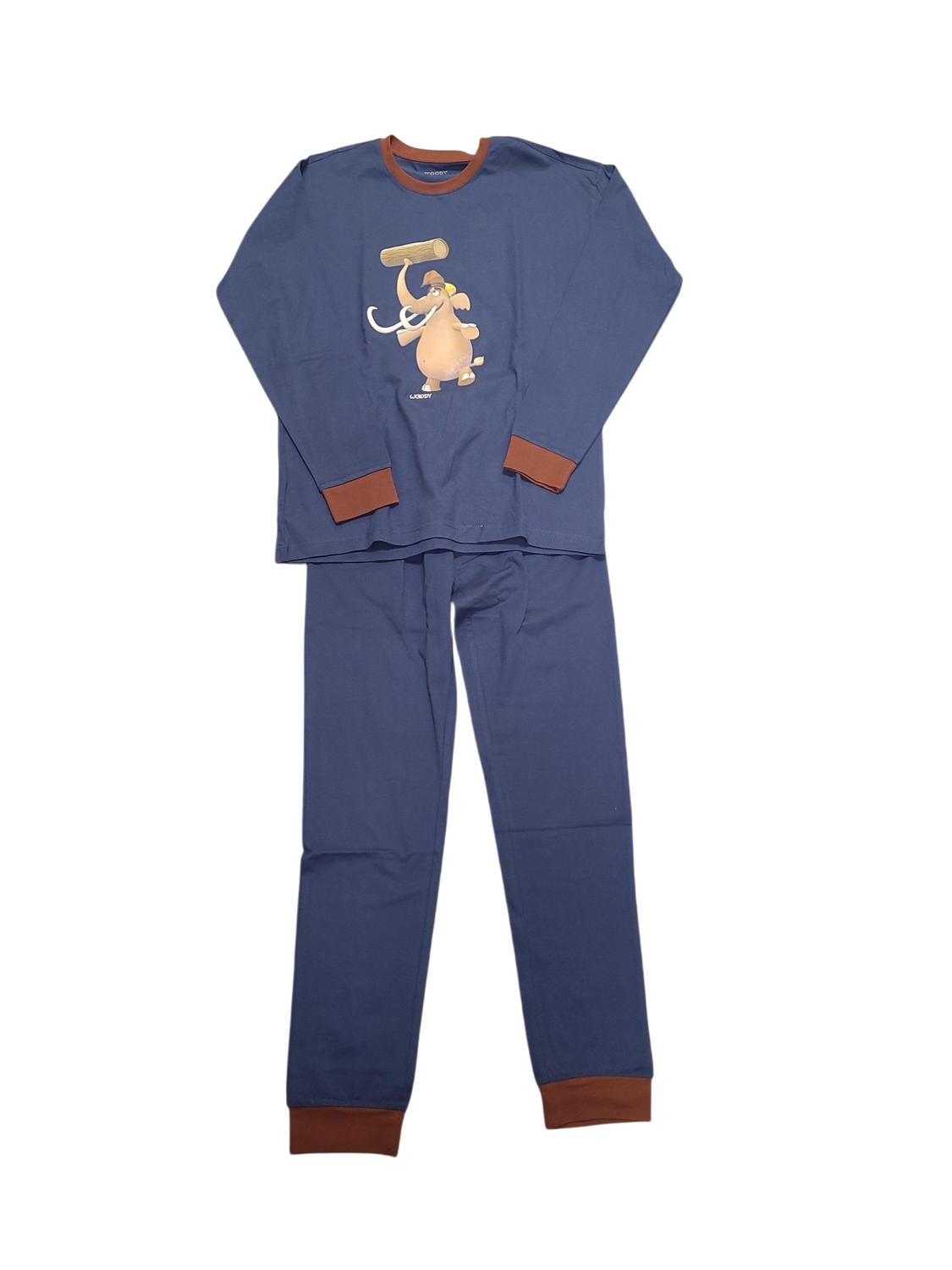 Jongens Pyjama &quot;Mammoet&quot; Woody Blauw