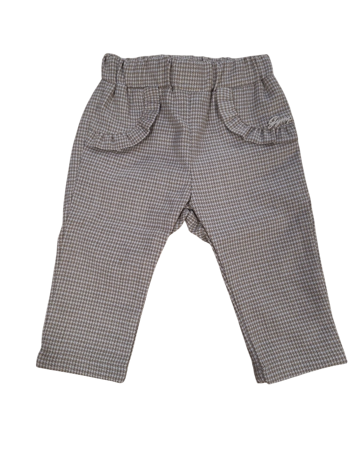 Broek Geruit Gymp Beige/Gold
