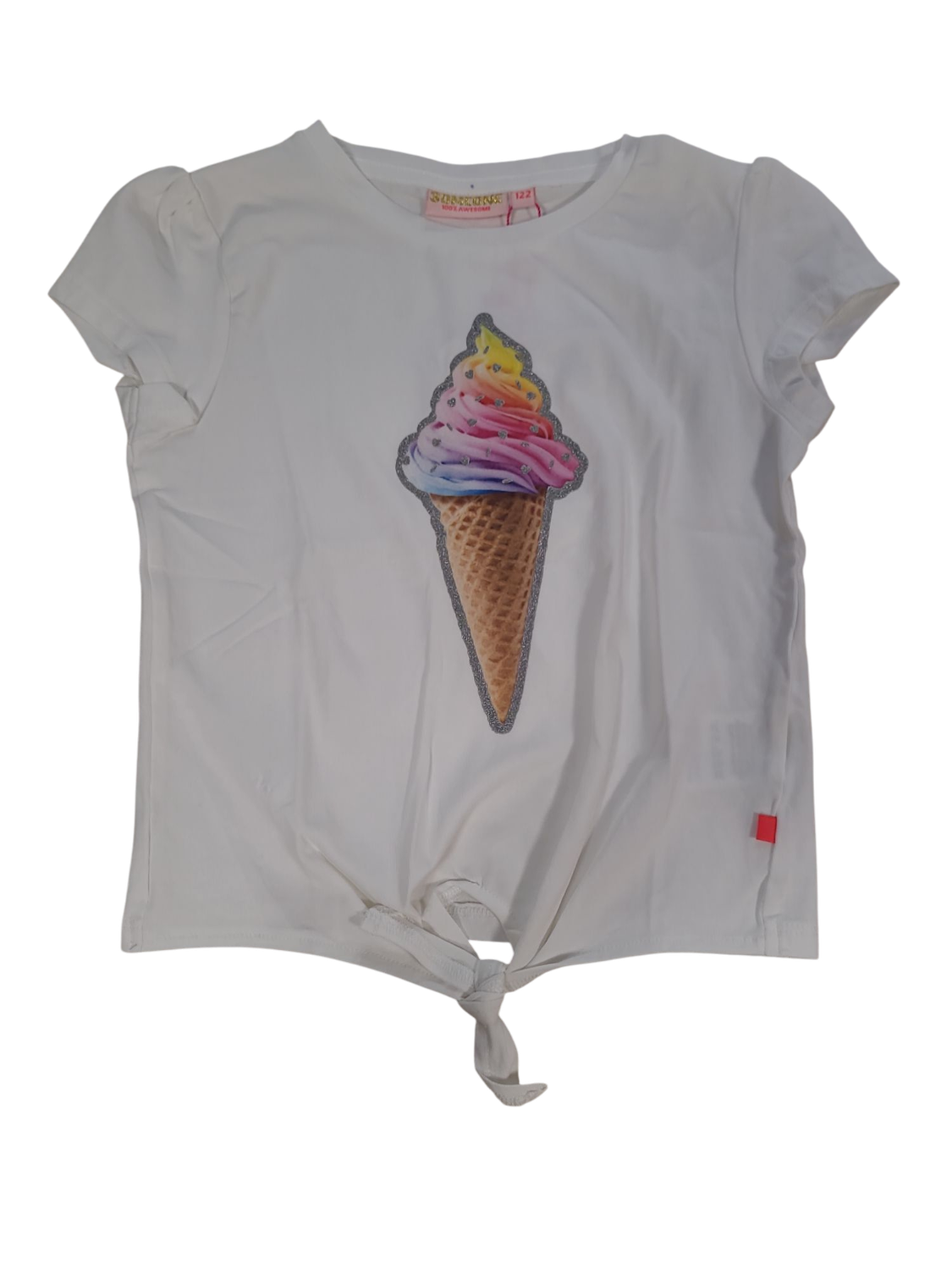 T-shirt Knoop &quot;Ijsje&quot; Someone Ecru