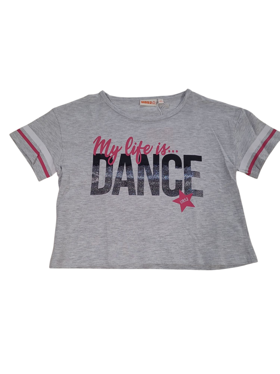 Crop Top &quot;My Life Is Dance&quot; UBS2 Lichtgrijs