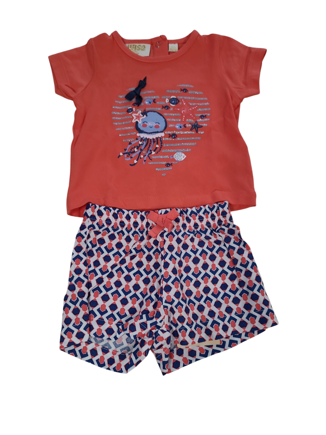 Set T-shirt + Short &quot;Sealife&quot; UBS2 Koraal/Blauw