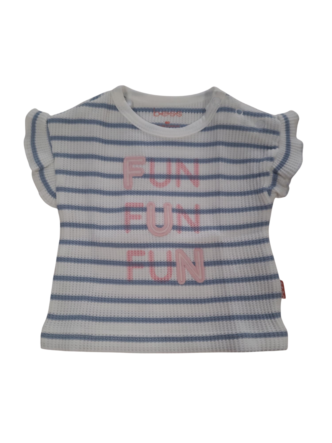 T-shirt &quot;Fun Fun Fun&quot; Bess Wit Gestreept